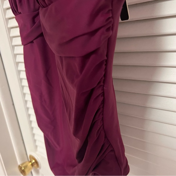 Tempt Me One Piece Swimsuit High Neck Plunge Mesh Ruched Monokini Large NWT - Picture 7 of 16